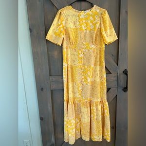 Floral Yellow MIDI ASOS Dress